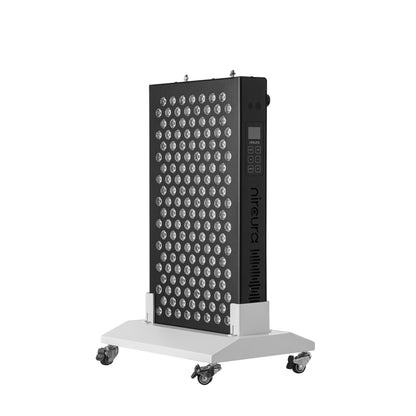 stand mobil pentru panouri wellness cu lumina rosie